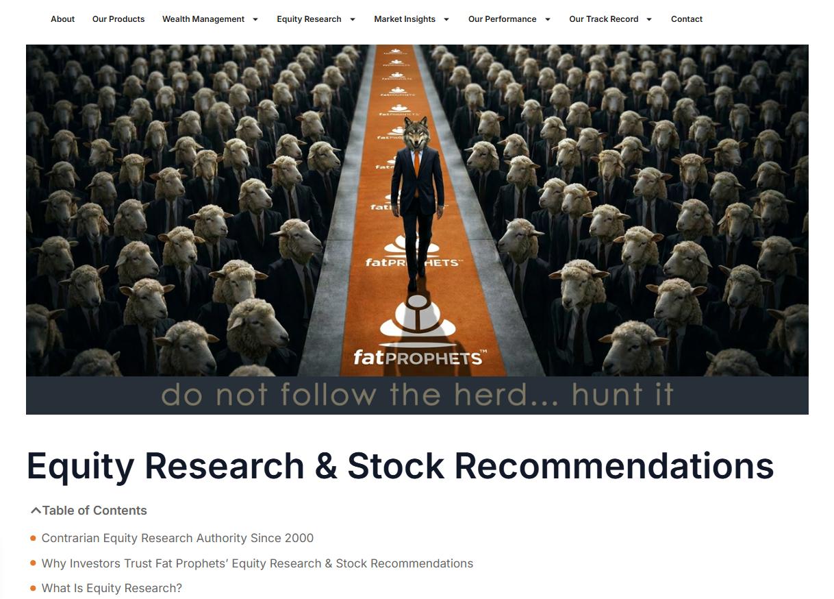 Equity Research SEO/AEO/GEO optimised webpage